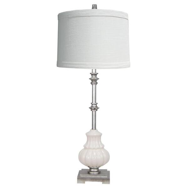 Fangio Lighting 32 in. White Ceramic and Poly Buffet Lamp