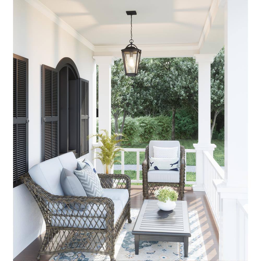 Darius Black Glass Outdoor Hanging Lantern