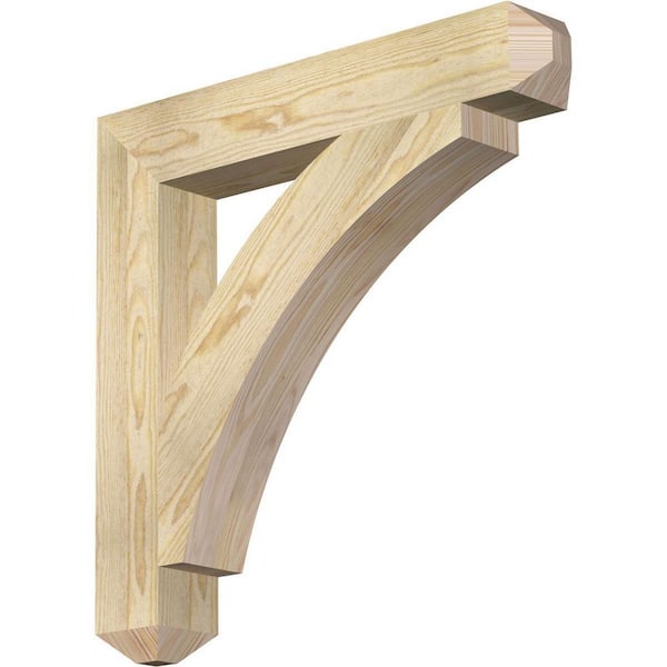 Ekena Millwork 4 in. x 26 in. x 26 in. Douglas Fir Thorton Craftsman Rough Sawn Bracket