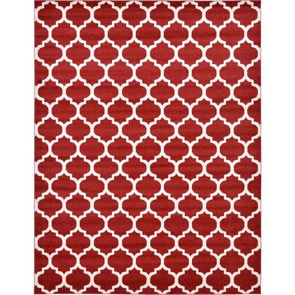 Unique Loom Trellis Philadelphia Red/Beige 10' 0 x 13' 0 Area Rug
