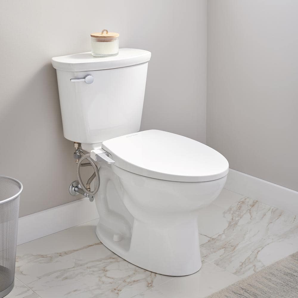 White Slim Non-Electric Bidet Seat with Ergonomic Handle