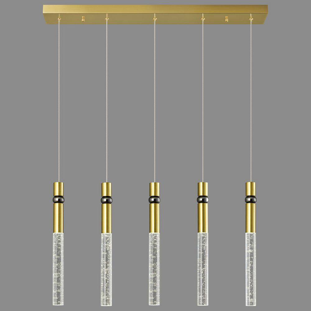 Home Lighting 6-Watt 1- Light Gold Dimmable LED Modern Pendant Light with Bubble Crystal for Kitchen, 5C-Light price history on PriceWatchPro