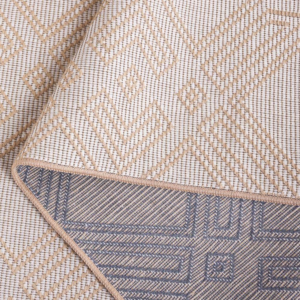 Ivory and Natural Geometric Flat Woven Area Rug
