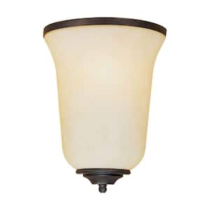 Rubbed Bronze Sconce with Turinian Scavo Glass