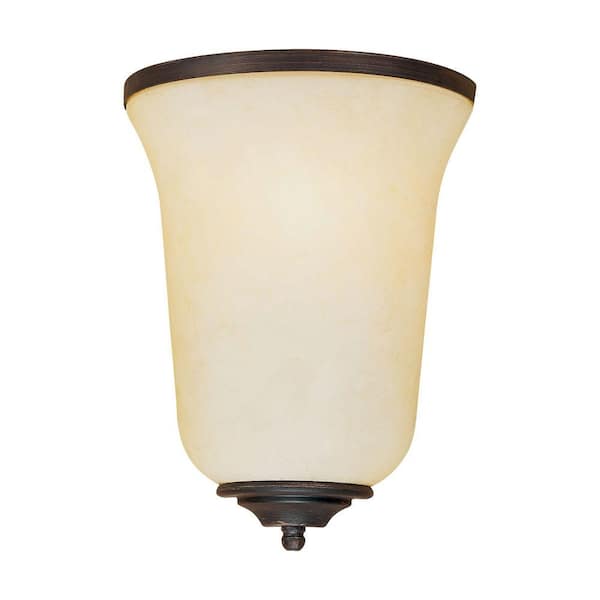 Millennium Lighting Rubbed Bronze Sconce with Turinian Scavo Glass