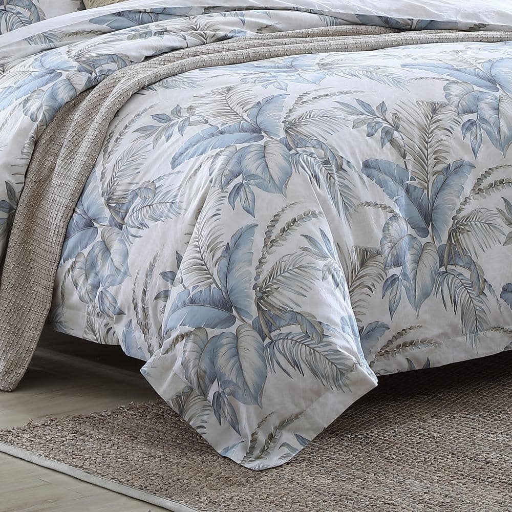 King Size Blue Cotton Tropical Marine Bedding Set