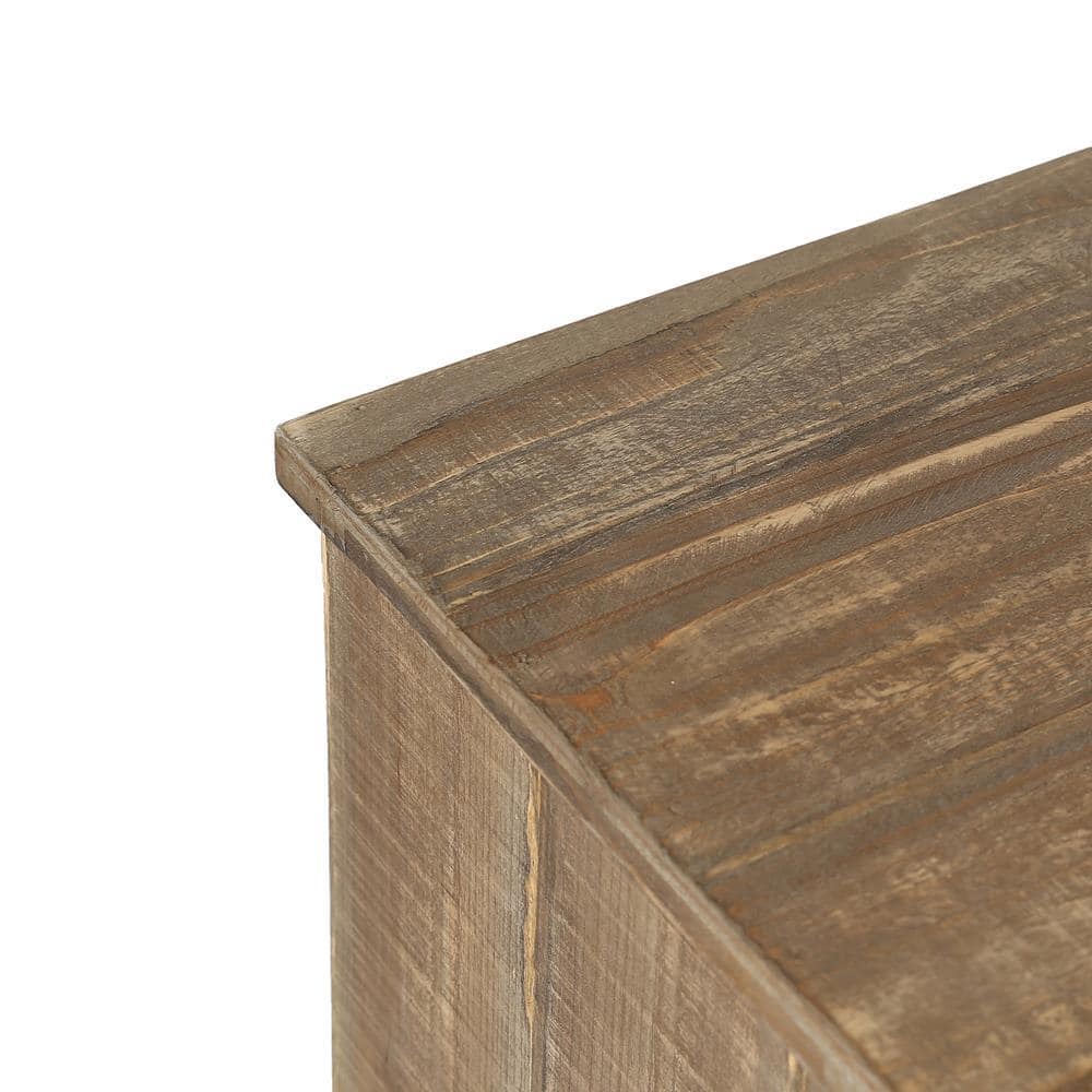 Rustic Brown Wood Sliding Barn Door Storage Cabinet