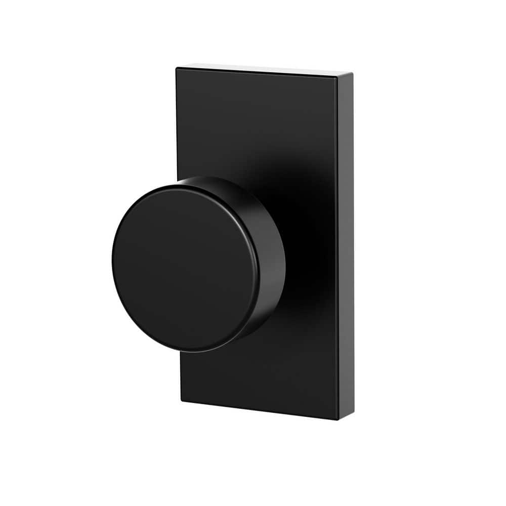 Modern Metal Matte Black Interior Hall/Closet Unkeyed Passage Door Knob with Round Knob and Rectangular Backplate price history on PriceWatchPro