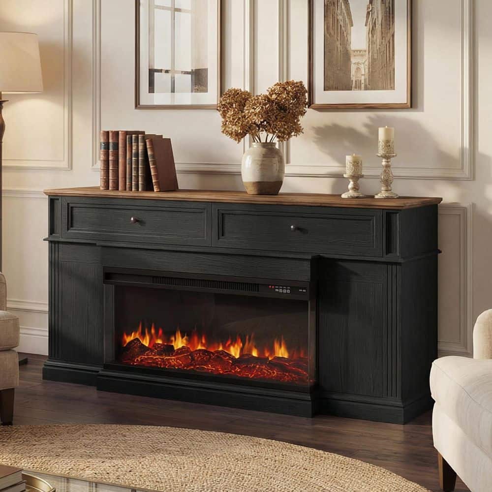 Sizzim 63 in. Freestanding Engineered Wood Electric Fireplace TV