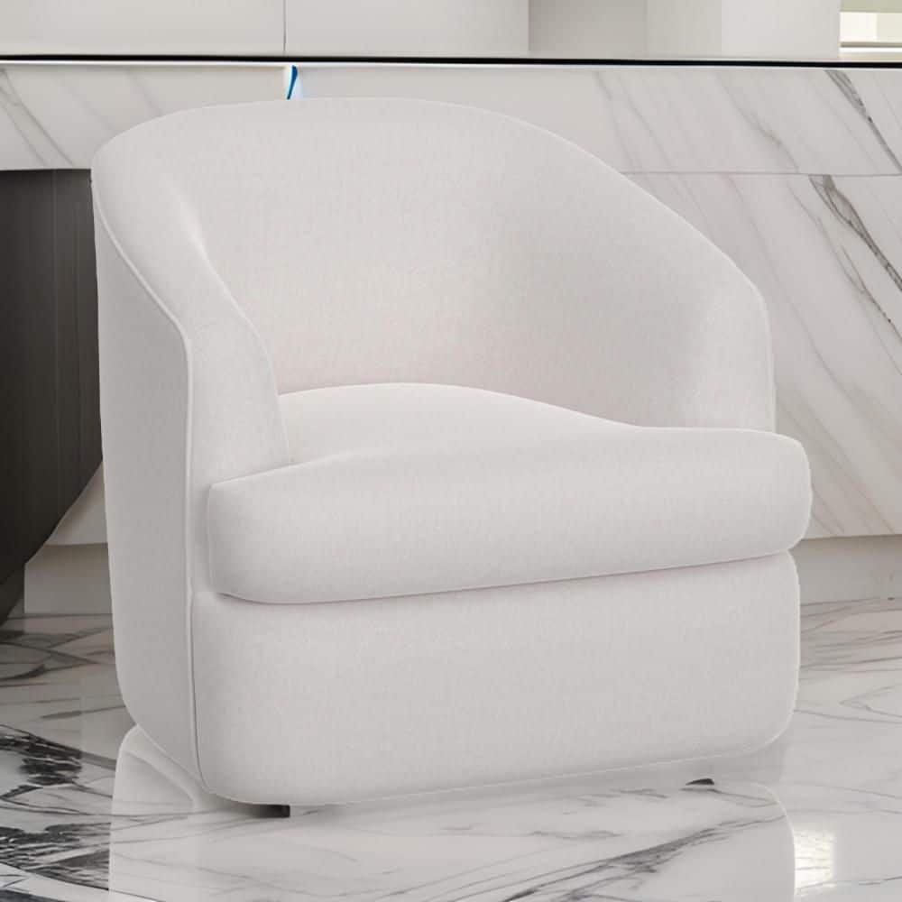 Lessy White Polyester Accent Chair with Swivel price history on PriceWatchPro