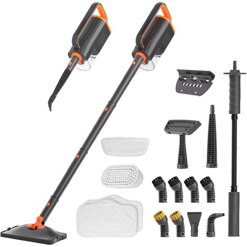 Commercial Corded Steam Mop Cleaner for Floor Tiles Carpet and Grout in Grey with Detachable Handheld Steamer price history on PriceWatchPro