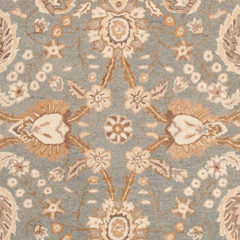 Handmade Teal and Camel Floral Wool Area Rug