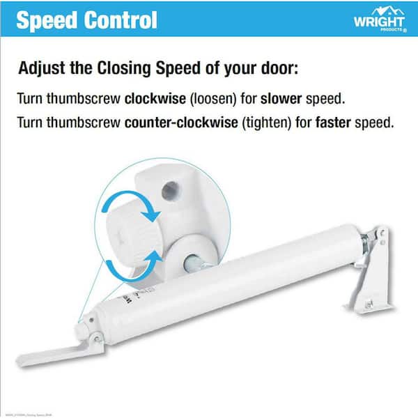 Wright Products Pneumatic Closer w/ TS, Heavy Duty, White V152WH