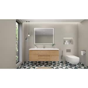 Bohemia 60 in. W Bath Vanity in New England Oak with Reinforced Acrylic Vanity Top in White with White Basin
