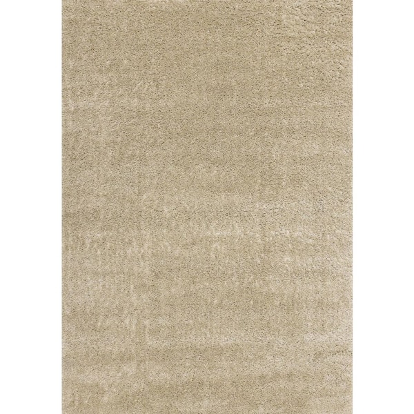 Beige 5 ft. x 8 ft. Woven Solid Color Rectangle Indoor Area Rug