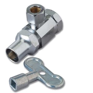 1/2 in. FIP Inlet x 3/8 in. Compression Brass Outlet Multi-Turn Angle Valve with Loose Key