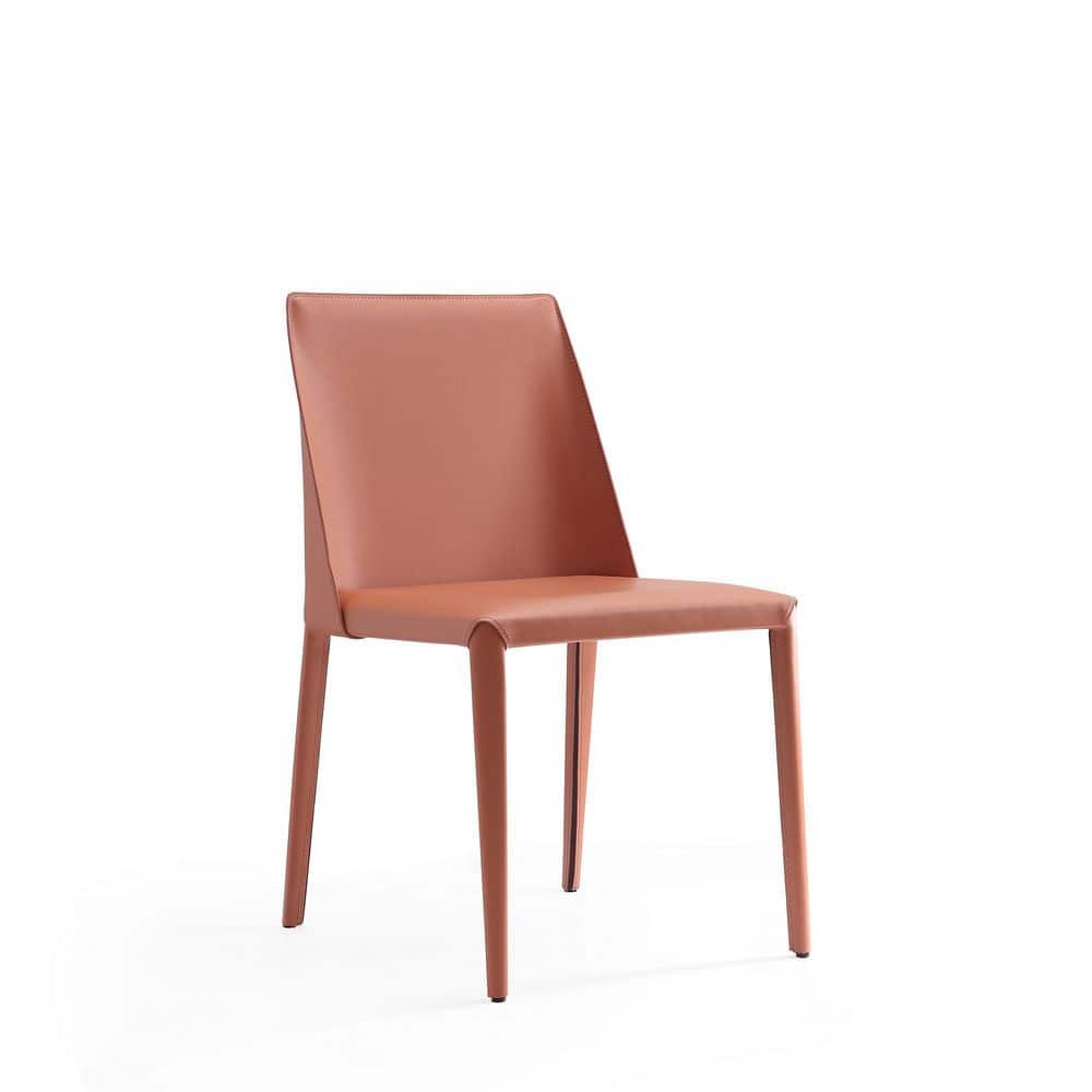 Manhattan Comfort Paris Clay Saddle Leather Upholstered Dining Chair Set