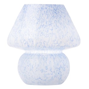 Serena 8.75 in. Blue Glass Mushroom Accent Lamp