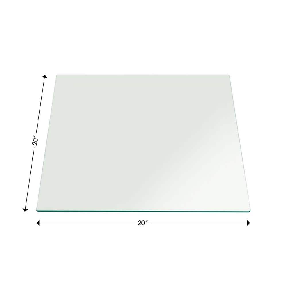 Elegant 20" Clear Tempered Glass Square Table Top