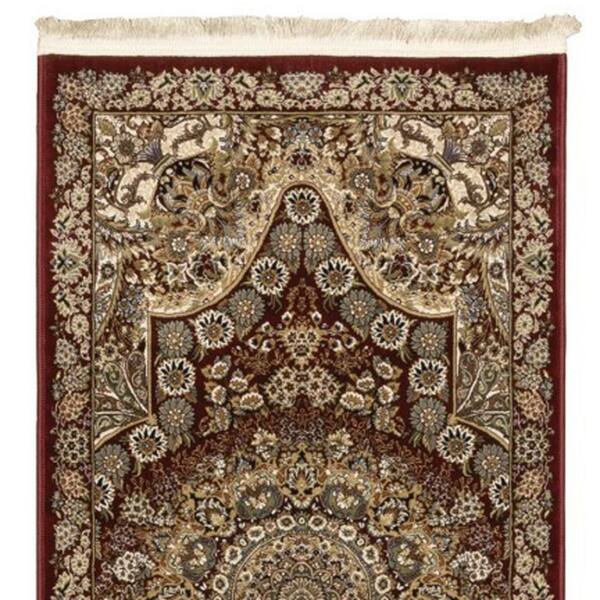 2 X 10 Red, Gold Medallion Washable Area Rug Runner Rug