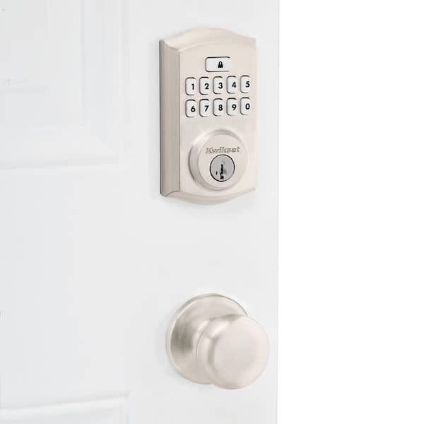 SmartCode 260 Traditional Satin Nickel Keypad Electronic Deadbolt Feat SmartKey and Hancock Hall/Closet Knob Combo Pack