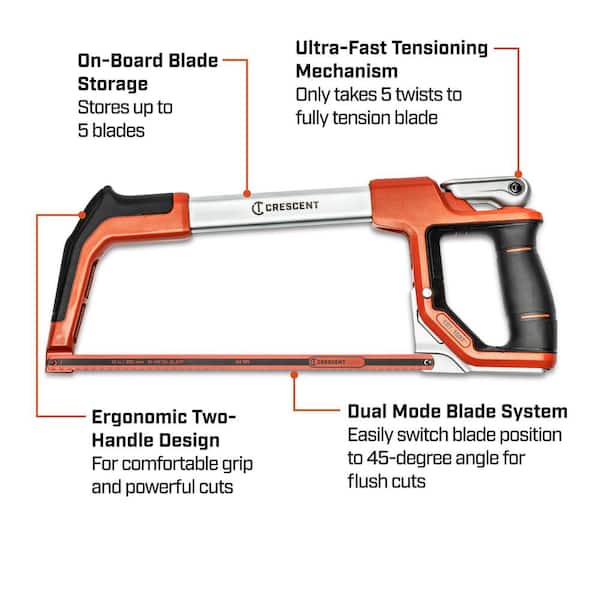 12 in. Fast Tension Hacksaw with Dual Material Handle