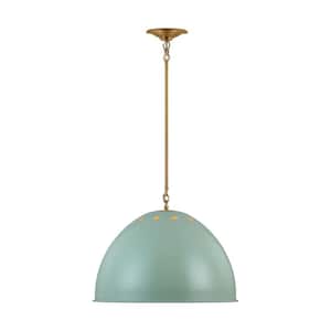Robbie 20.375 in. W x 16.375 in. H 1-Light Eucalyptus Transitional Extra Large Pendant Light with Steel Shade