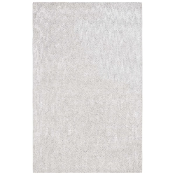 SAFAVIEH Glamour 5 ft. x 8 ft. Gray/Ivory Striped Chevron Area Rug