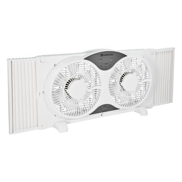 Slim Window 3 Speed Fan Home Office with Adjustable Thermostat & Reversible Fans 