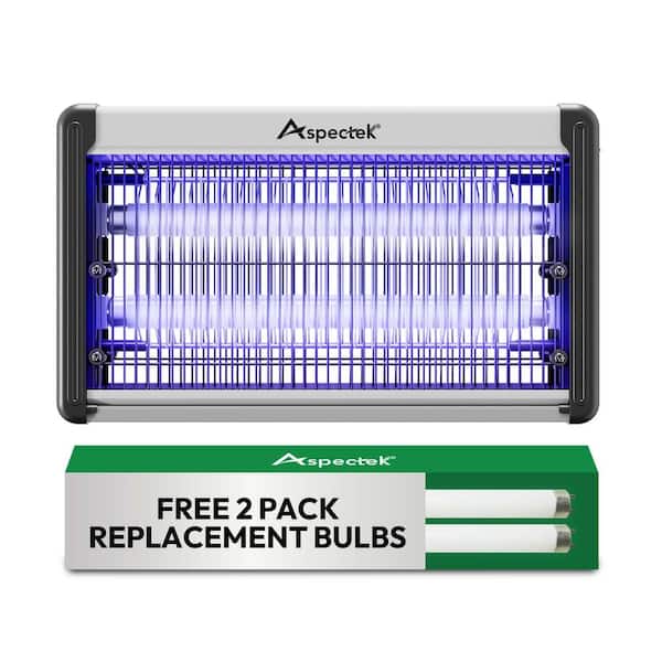 20-Watt Electronic Indoor Bug Flying Insects Repellent with 2800-V Electric Grid-2-Pack Free Replacement Bulbs