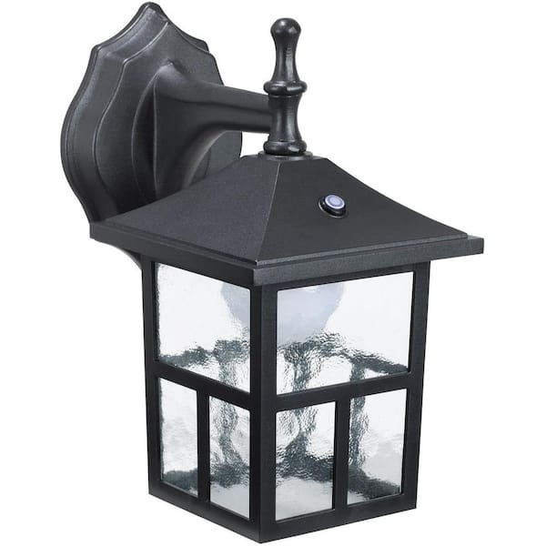 Hampton Bay Black Outdoor LED Wall Mount Lantern Set (2-Pack)