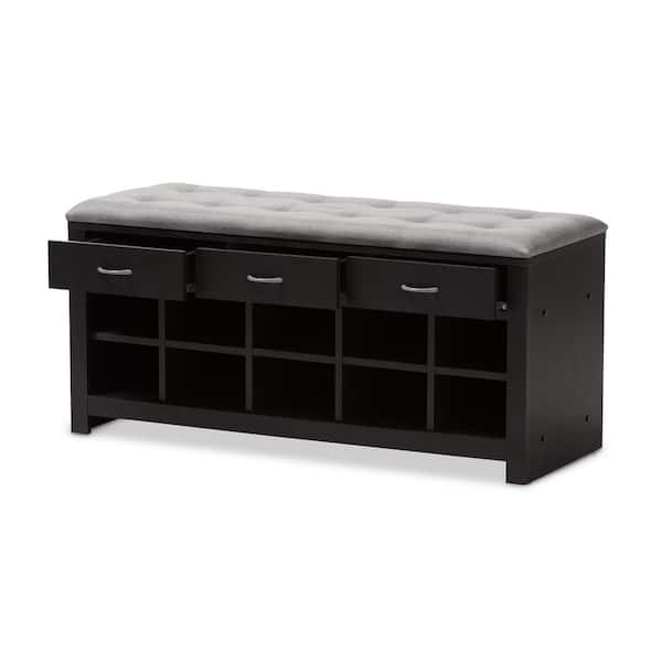 MERRICK 4 section shoe storage entryway bench