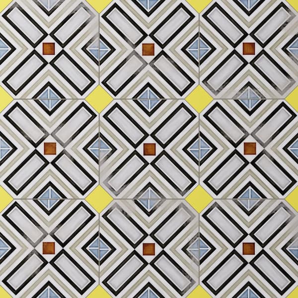 Vaudeville Octagon Deco Ritter with Taco Lima 8 in. x 8 in. Porcelain Floor and Wall Tile (11.25 sq. ft. /Case)