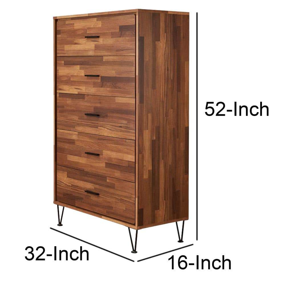 Enchanting Walnut Brown Wooden Chest with Felt-Lined Drawers