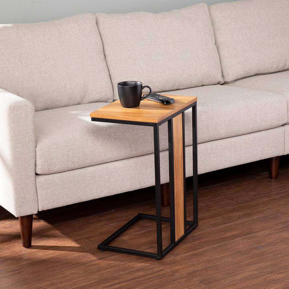 Southern Enterprises Lucia Brown and Black Contemporary C-Table HD434285 - The Home Depot