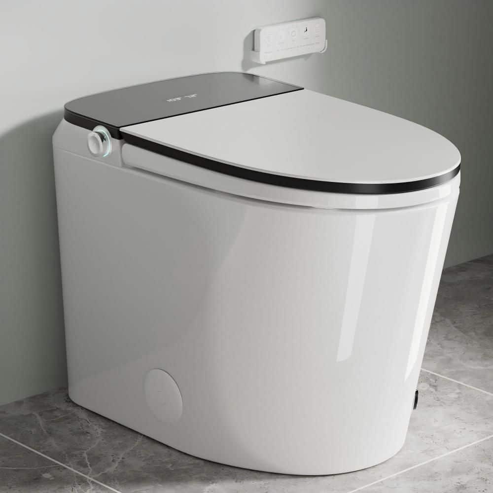 Kuomih Elongated Electric 1.28 GPF Smart Bidet Toilet Seat in