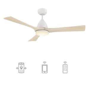 Antrim 52 in. Dimmable LED Indoor/Outdoor White Smart Ceiling Fan with Light and Remote, Works with Alexa/Google Home