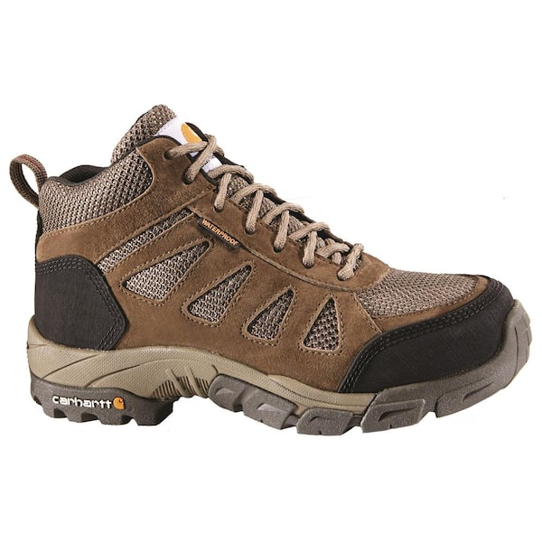 Carhartt Women's 09M Brown Leather and Brown Nylon Waterproof Soft Toe 4 in. Lightweight Work Hiker