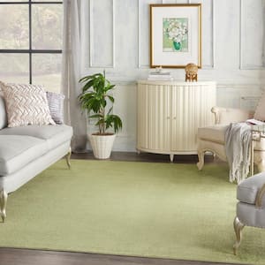 Essentials 8 ft. x 10 ft. Green Solid Contemporary Indoor/Outdoor Patio Area Rug