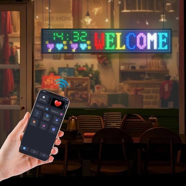 SKYSHALO Programmable LED Sign, P10 Full Color Digital Scrolling