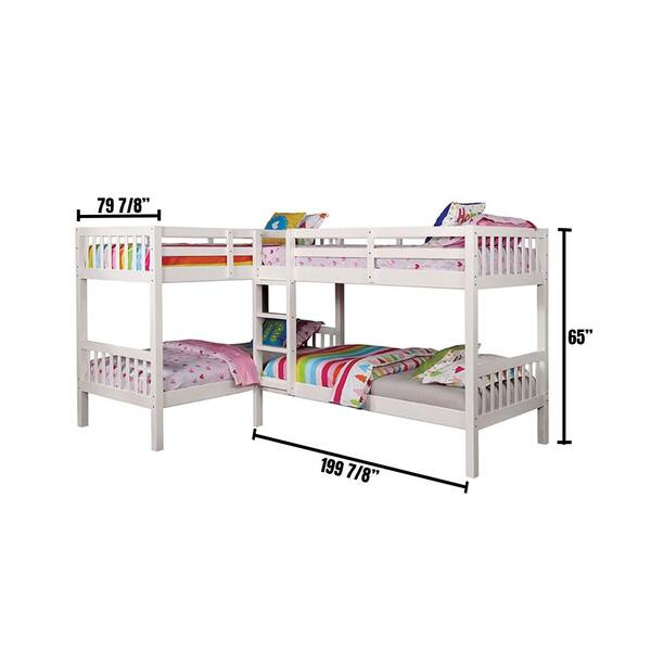 l shaped quadruple bunk bed