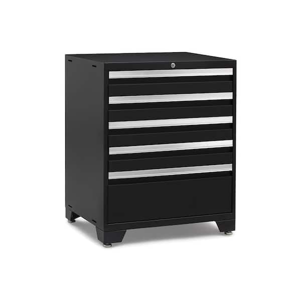 NewAge Products Pro 3.0 28 in. W x 35.5 in. H x 22 in. D 18-Gauge Welded Steel 5-Drawer Tool Set Freestanding Cabinet in Black