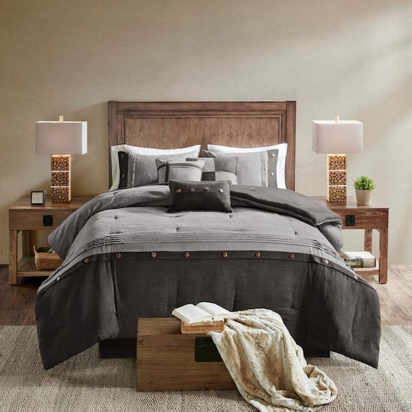 Madison Park Westbrook 7-Piece Grey Polyester Cal King Comforter Set