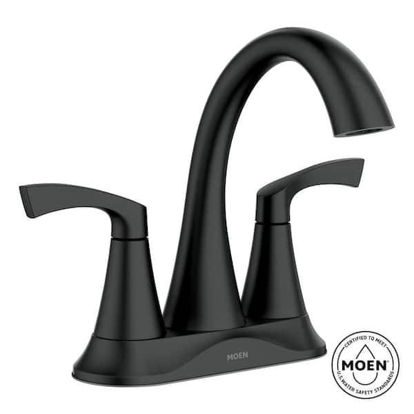 Korek 4 in. Centerset 2-Handle Bathroom Faucet in Matte Black