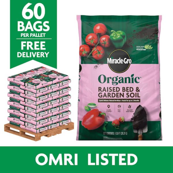 Organic Raised Bed and Garden Soil Pallet 60 cu. ft. Quick Release Natural Fertilizer (Pallet of 60 1 cu. ft. Bags)