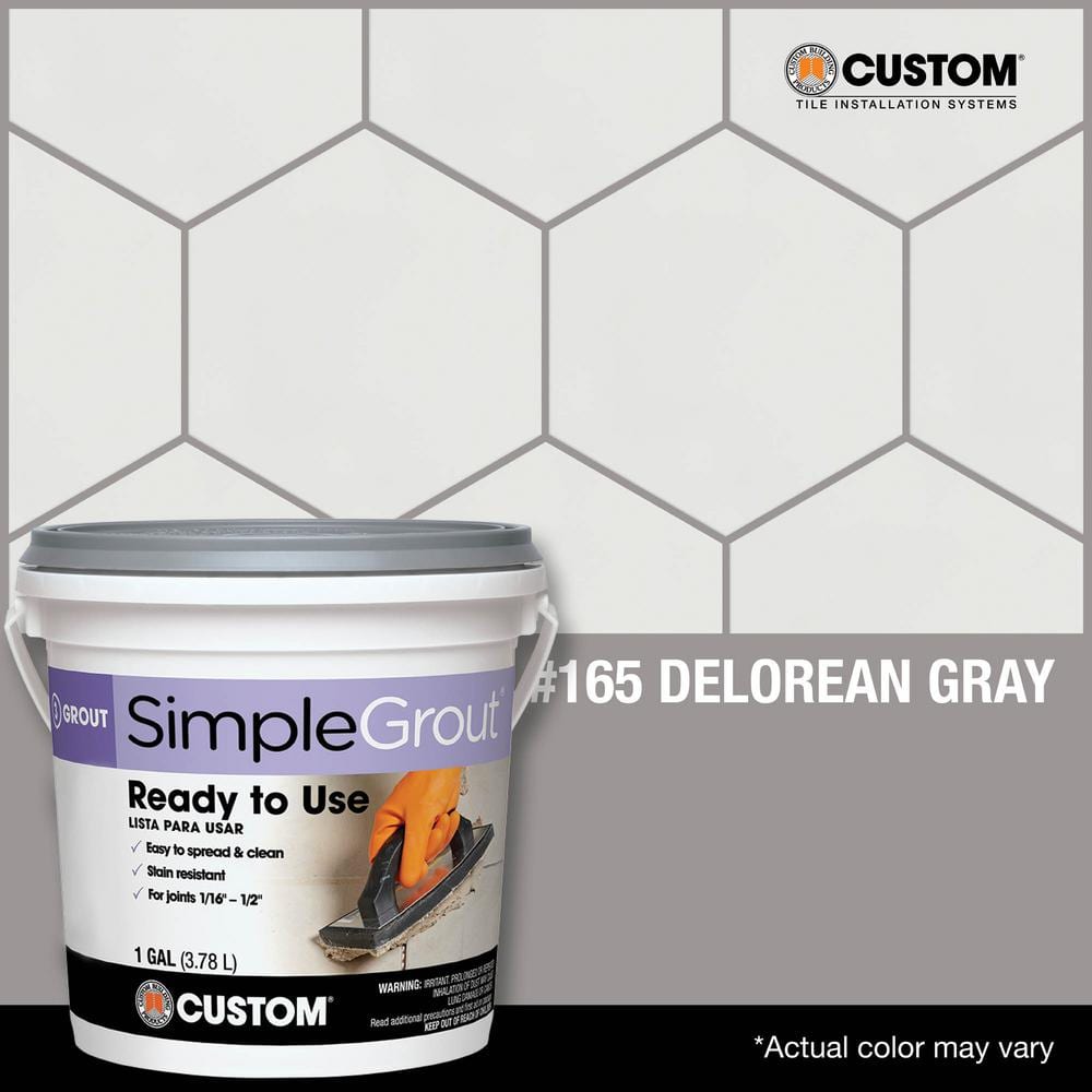 Delorean Gray Pre-Mixed Sanded Tile Grout, 1 Gallon
