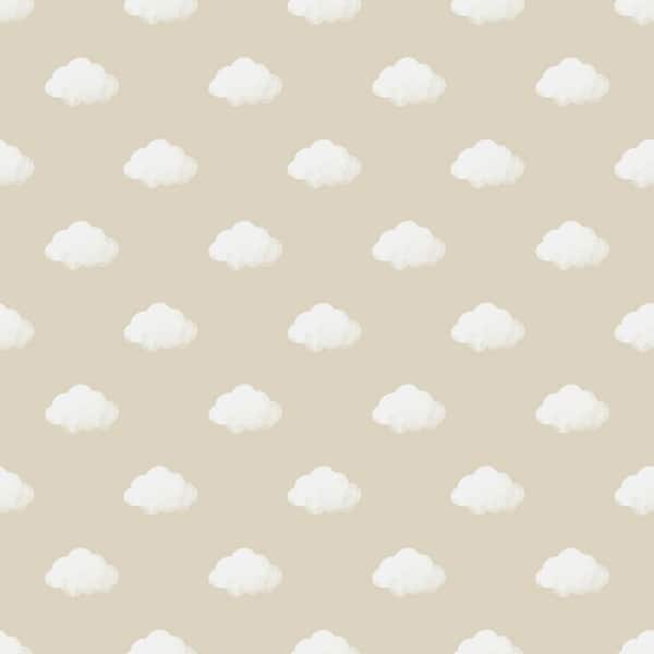 Unbranded Little Explorers 2 Beige Classic Clouds Matte Finish Non-Pasted Non-Woven Wallpaper Roll