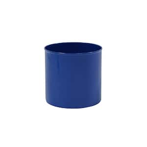 8 in. Dia Cylinder French Blue Galvanized Steel Planter Pot