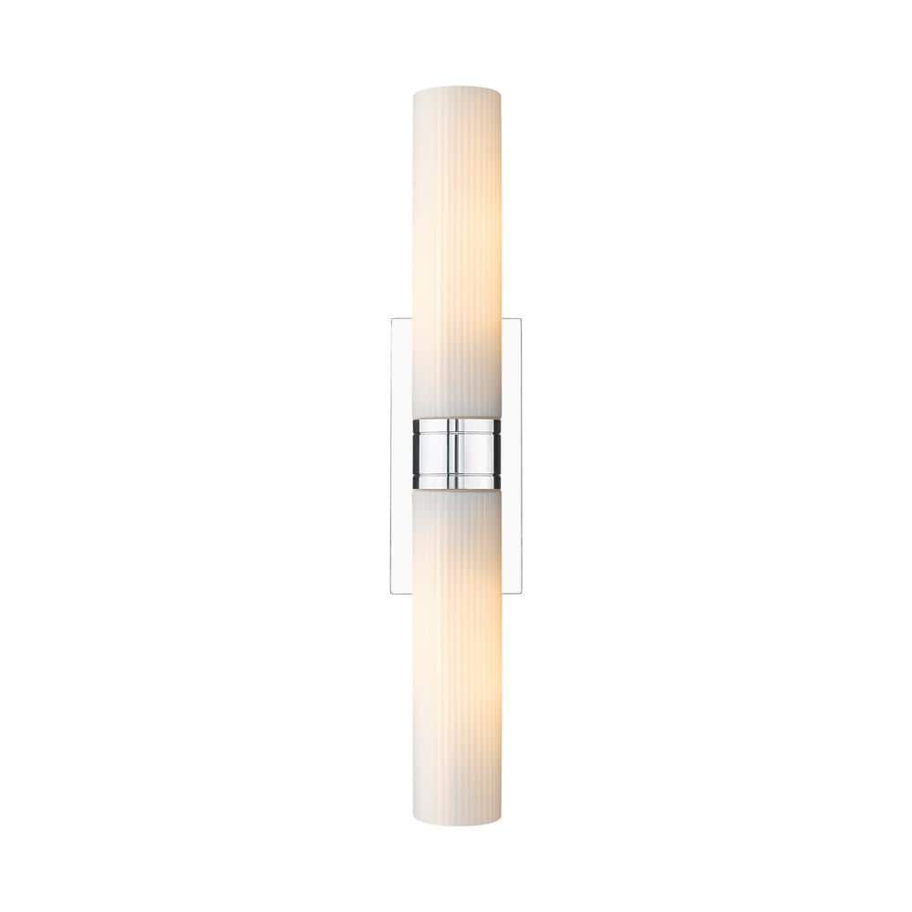 Ballston Urban 24 in. 2-Light Polished Chrome Vanity Light with Glass Shade price history on PriceWatchPro