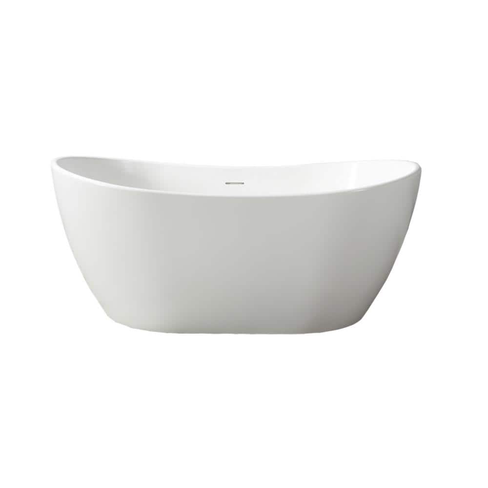 Edison 56 in. Resin Double Slipper Flatbottom Non-Whirlpool Bathtub in Matte White price history on PriceWatchPro